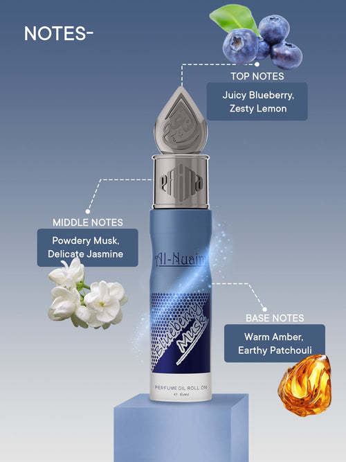 Al Nuaim Blueberry Musk Attar Perfume Oil - 6ml