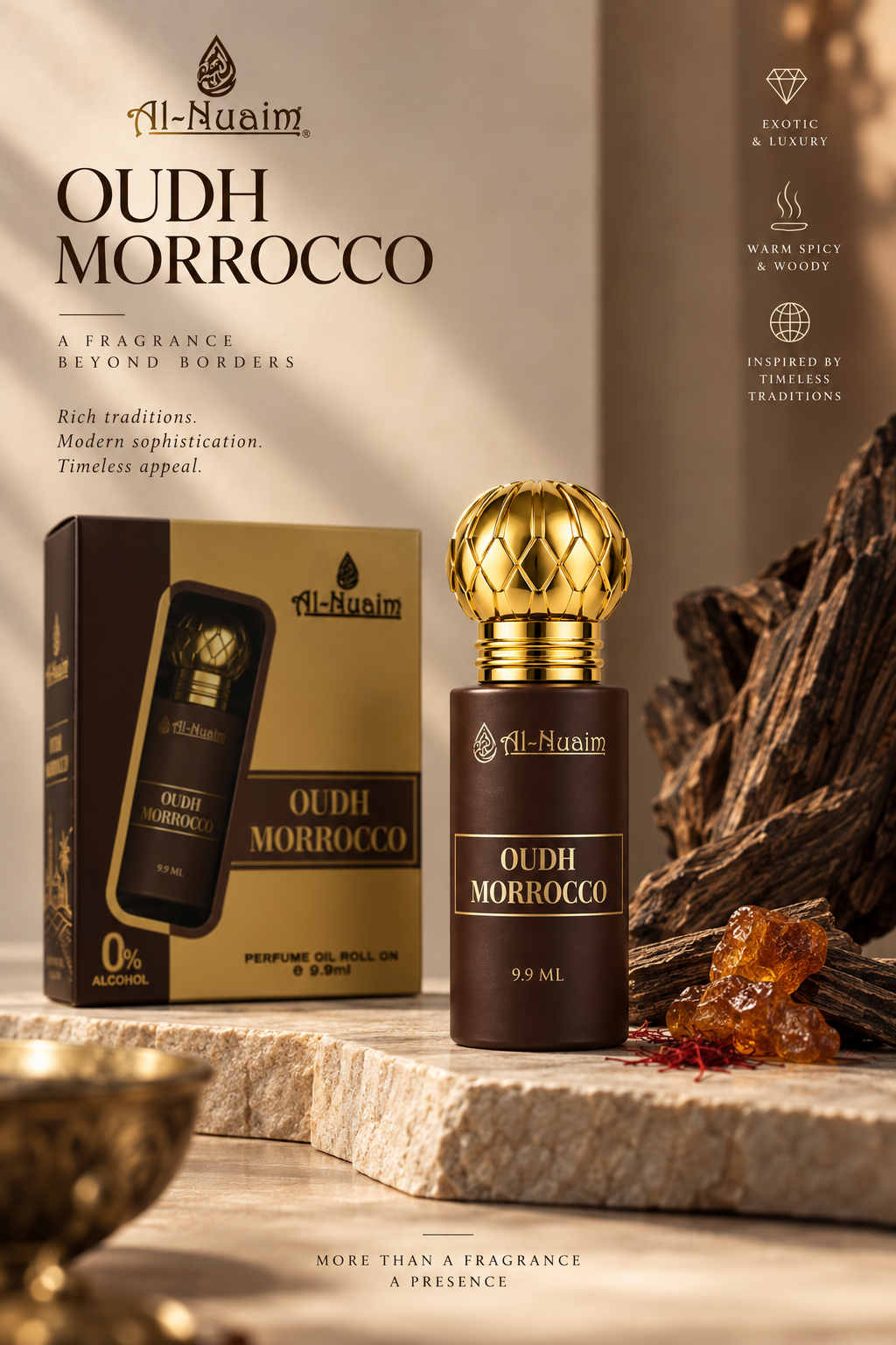 Al Nuaim Oud Morrocco Attar Perfume Oil - 9.9ml