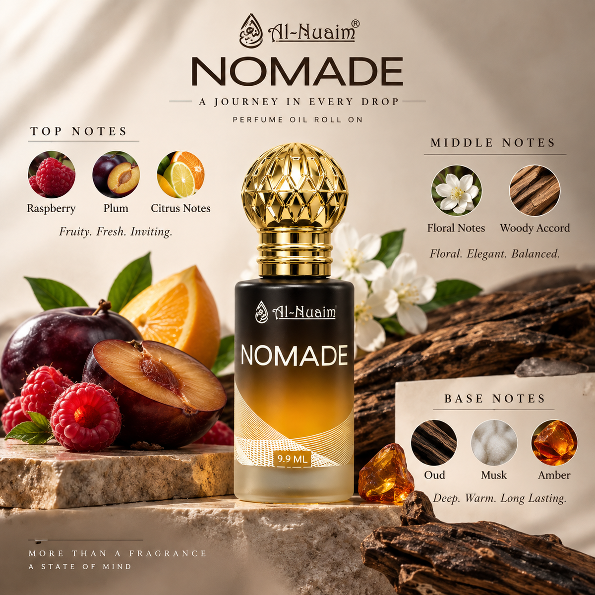 Al Nuaim Nomade Attar Perfume Oil  – 9.9ml